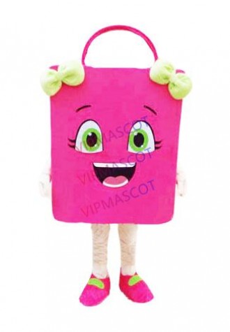 pink shopping bag mascot costume adult size cartoon paper bags theme shopping costumes advertising carnival fancy dress 2648