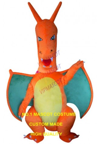 custom orange Pterodactyl Pterosauria pterosaurs dragon dino mascot costume adult size high quality carnival fancy dress 3471