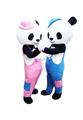 high quality EVA Material Helmet Couple panda Mascot Costumes Movie props show walking cartoon Apparel Cosplay 416