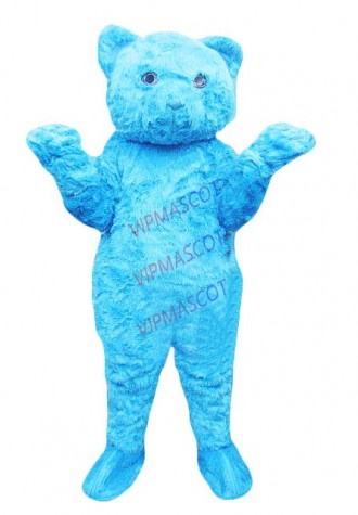 Not deformed EVA Material Helmet Plush blue Bear Mascot Costumes Movie props show cartoon Apparel Cosplay 445