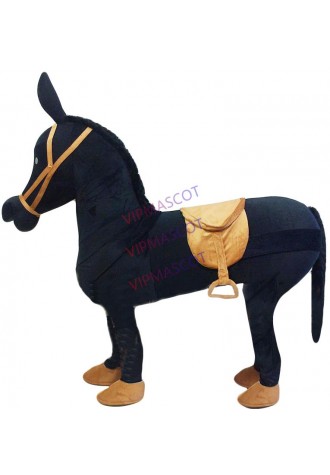 High quality EVA Material Two people wearing show black Horse Mascot Costumes Movie props cartoon Apparel Four styles 480