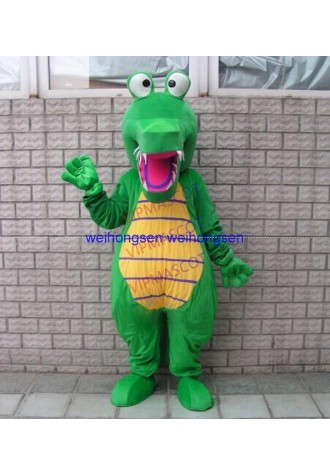 High quality Make EVA Material Helmet Green crocodile Mascot Costumes Cartoon Apparel Birthday party Masquerade 911