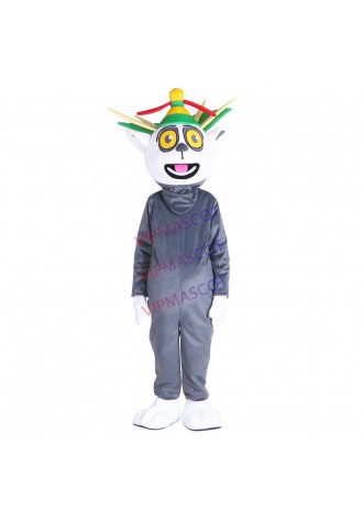Unisex Madagascar King Julian Lemur Lemuroid Lemuridae Mascot Costume Cartoon Character Mascotte for Adult Halloween purim party
