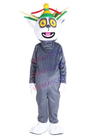 Unisex Madagascar King Julian Lemur Lemuroid Lemuridae Mascot Costume Cartoon Character Mascotte for Adult Halloween purim party