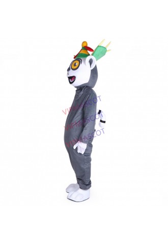 Unisex Madagascar King Julian Lemur Lemuroid Lemuridae Mascot Costume Cartoon Character Mascotte for Adult Halloween purim party