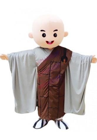 Childish Buddhist Monk Mascot Costume Cartoon Mascot Costume Adult Round Head Halloween Cosplay Party Costume Free Shipping