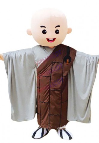 Childish Buddhist Monk Mascot Costume Cartoon Mascot Costume Adult Round Head Halloween Cosplay Party Costume Free Shipping