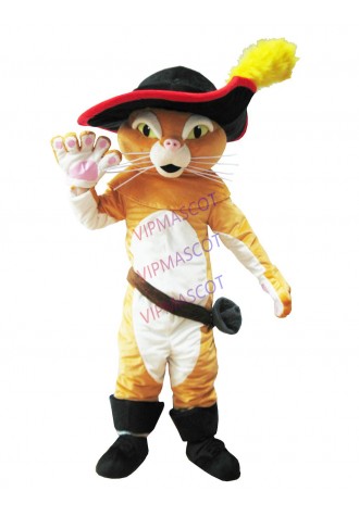 Adult Puss The Boots Cat Mascot Costume Party Costumes Carnival Costumes Fancy Dress Costumes Free Shipping
