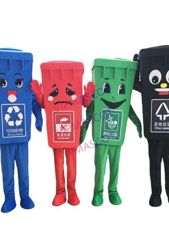 Popular Recycle Trash Can Mascot Costume Adult Size Waste Bin Garbage Can mascotte Costumes easter halloween outfit Fancy Dress