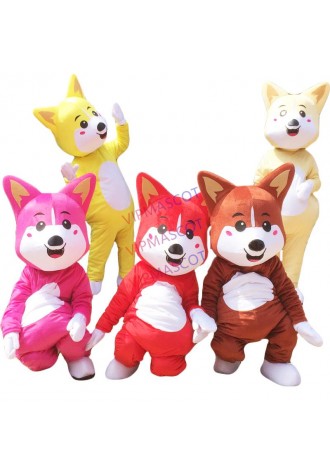 Dog Mascot Costume Pure Color Fancy Outfit Colorful Dog Dress Adult Size Little Colorful Dog