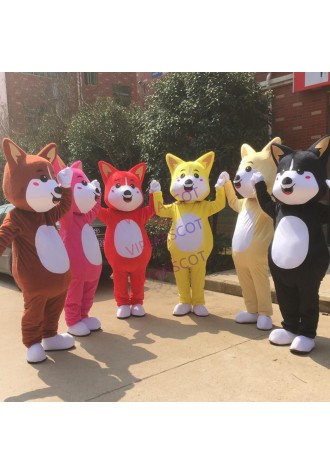 Dog Mascot Costume Pure Color Fancy Outfit Colorful Dog Dress Adult Size Little Colorful Dog