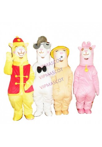 Alpaca Llama Alpacos Mascot Costume Adult Cartoon Character Outfit Fancy Dress Christmas Cosplay for Halloween party event
