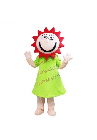Beautiful Yellow Sunflower Sun Flower Taiyanfa Mascot Costume Big Bright Black Clear Eyes Carnival Costume Fancy Party Dress