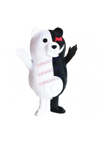 Cartoon Black and White Bear Mascot Costume Monokuma Mascot Costumes for Sale Anime Role Dress Cartoon Apparel Cosplay Suits