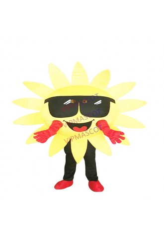 Cosplay Summer Beach Sunshine Cool Joyful Sunglasses Sun Mascot Costume Custom Cartoon Character Mascotte Suit Kit Fancy Dress