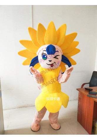 Sunflower Mascot Costume Adult Size Fancy Dress Mascot Costume Christmas Cosplay for Halloween party event