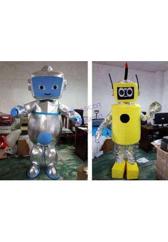 Robot Mascot Coutume Fancy Dress Cartoon Mechanic Mascot Costume Custom Halloween birthday Party Performance Costume props