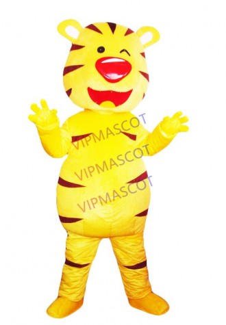 Tigger mascot Anime Animal Tigger  Cosplay Pajamas Adult Unisex Onesie Fleece Party Dresses Jumpsuit