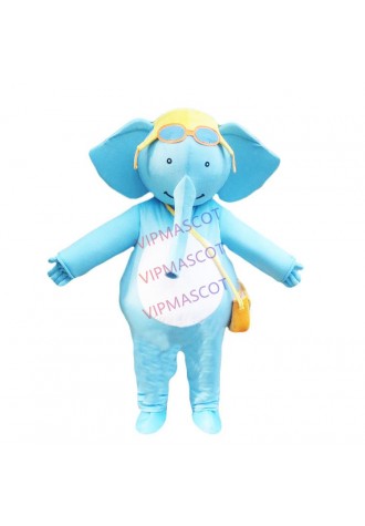 New style Elephant Mascost Costume With Big Ear Blue Mascot for Adult Animal Halloween Party Event