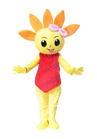 Beautiful Yellow Sunflower Sun Flower Taiyanfa Mascot Costume with Big Bright Eyes Halloween Party Fancy Dress Mascotte Costumes