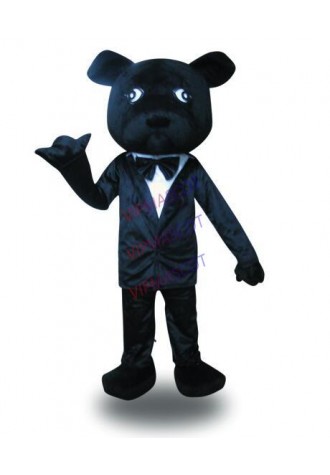 Cosplay Costume Adult Size Black Suit Dog Mascot Costume Free Shiping Halloween Fancy Dress party