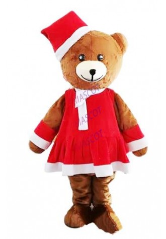 Christmas Bear Mascot Costume Halloween Purim party fancy dress Cartoon bear Cosplay Costumes