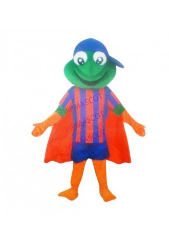 mascot Super Frog With Mantle Plush Adult Mascot Costume Superman Series Super Frog Fancy Dress Animal Mascotte