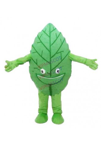 mascot Green Tea Green Leaf Mascot Costume Adult Size Green Leaf Cartoon Character Cosply Carnival Costume