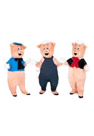 MASCOT 3 Little Pigs Mascot Costume Cartoon Character carnival costume fancy Costume party