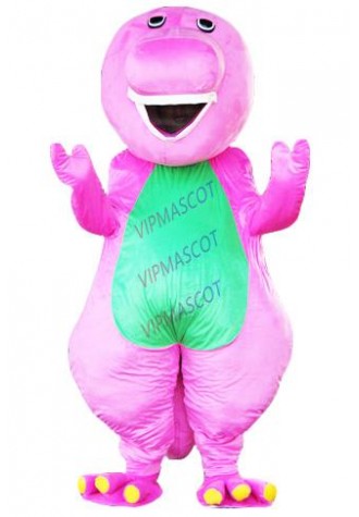 Barney Cartoon Mascot costumes on Adult Size Barney Mascot costume+Free Shipping