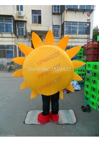 Christmas halloween Lovely Mr Sun Mascot Costume Fancy Cartoon Character Party Dress Free Shipping