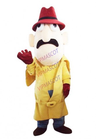 cosplay costumes  New Style Inspector Detective Mascot Costume Fancy Dress Adult Size