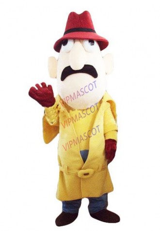 cosplay costumes  New Style Inspector Detective Mascot Costume Fancy Dress Adult Size
