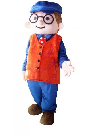New arrival Cartoon Character Adult cute glass boy Mascot Fancy Dress party Costume adult size