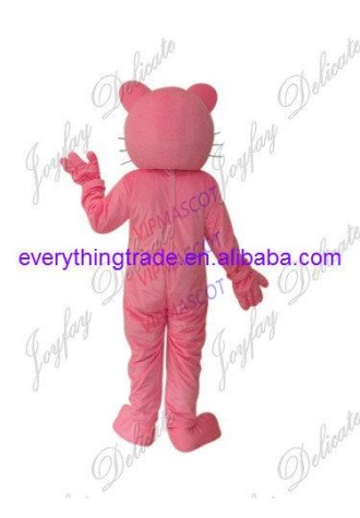Hot selling Cute Adult cartoon character lovely pink cat Mascot Costume fancy dress party costumes