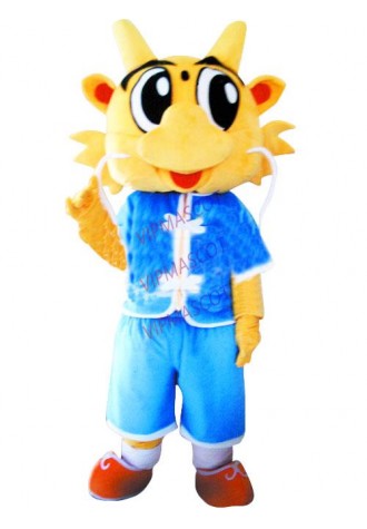 Hot sale Adult cute little gold Dragon mascot fancy dress costumes Halloween party costumes