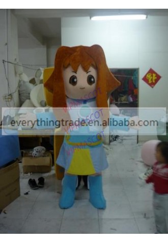 Hot sale Foam Adult cute long hair girl mascot fancy dress suit costumes cartoon party costumes adult size