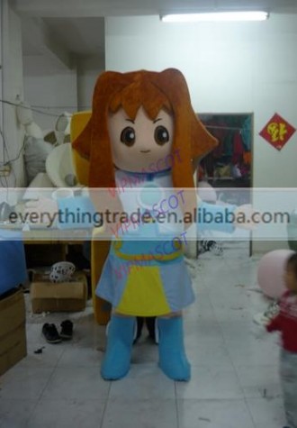 Hot sale Foam Adult cute long hair girl mascot fancy dress suit costumes cartoon party costumes adult size