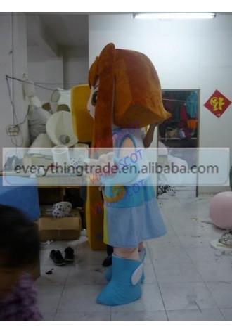 Hot sale Foam Adult cute long hair girl mascot fancy dress suit costumes cartoon party costumes adult size