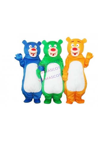 Hot sale Cute Cartoon Character Adult Three Brothers Bears Mascot Costune Fancy Dress Festivals
