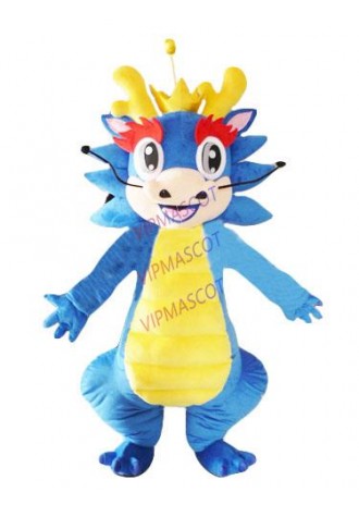 Hot sale Cute Adult cartoon cute happy little blue dragon mascot costume suit fancy dress mascot party costumes