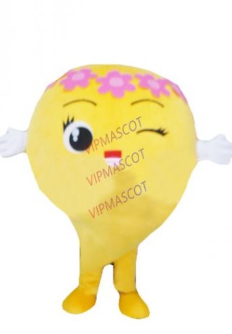 Hot sale Cute Adult cartoon cute yellow happy doll mascot costume suit fancy dress mascot party costumes