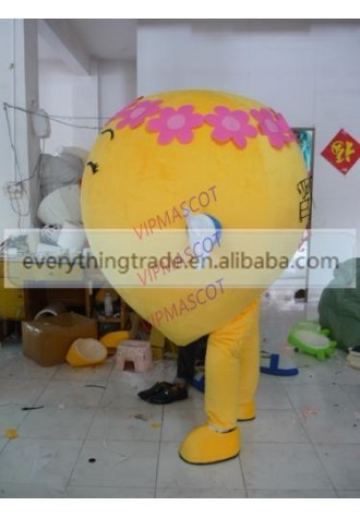 Hot sale Cute Adult cartoon cute yellow happy doll mascot costume suit fancy dress mascot party costumes