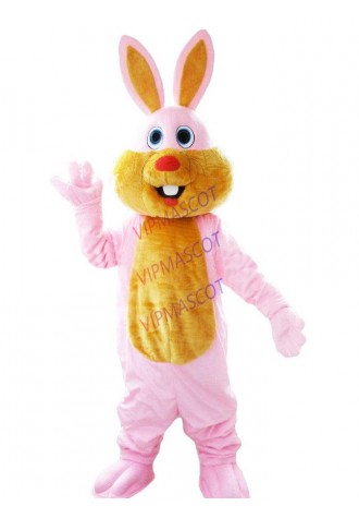 New arrival Foam Cartoon Character Professional New Style Pink Bunny Rabbit Mascot Costume Fancy Dress Adult Size