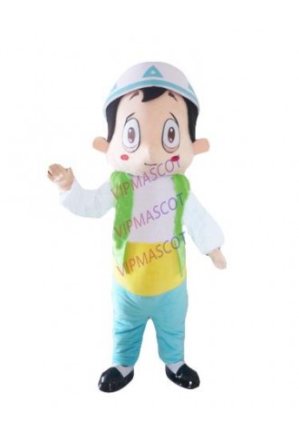 Hot sale Adult cute white hat boy mascot fancy dress suit costumes cartoon party costumes adult size