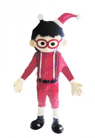 New arrival Adult cute glass little boy mascot fancy dress suit costumes cartoon party costumes adult size