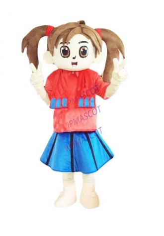 New arrival Cute Adult lovely long hair girl mascot fancy dress costumes cartoon party costumes adult size