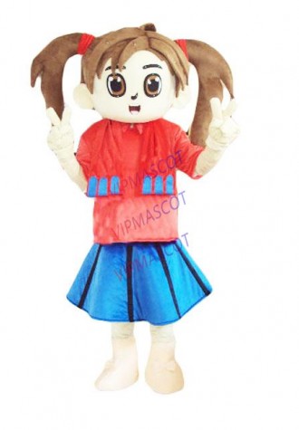 New arrival Cute Adult lovely long hair girl mascot fancy dress costumes cartoon party costumes adult size