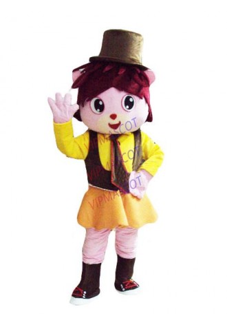Hot sale Adult lovely red hair girl mascot fancy dress costumes Halloween cartoon party costumes