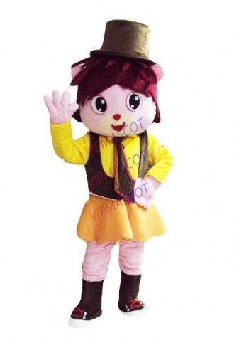 Hot sale Adult lovely red hair girl mascot fancy dress costumes Halloween cartoon party costumes